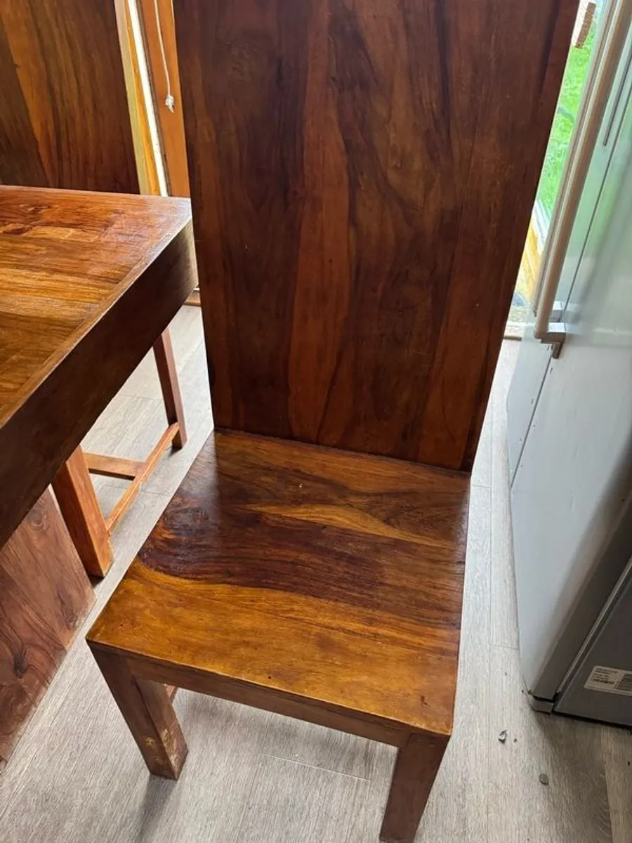 Solid wood Square Dining Table and Three Chairs - Image 3