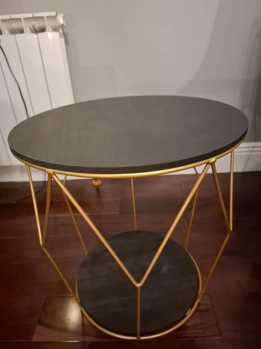2 x Black and Gold side table - Image 3