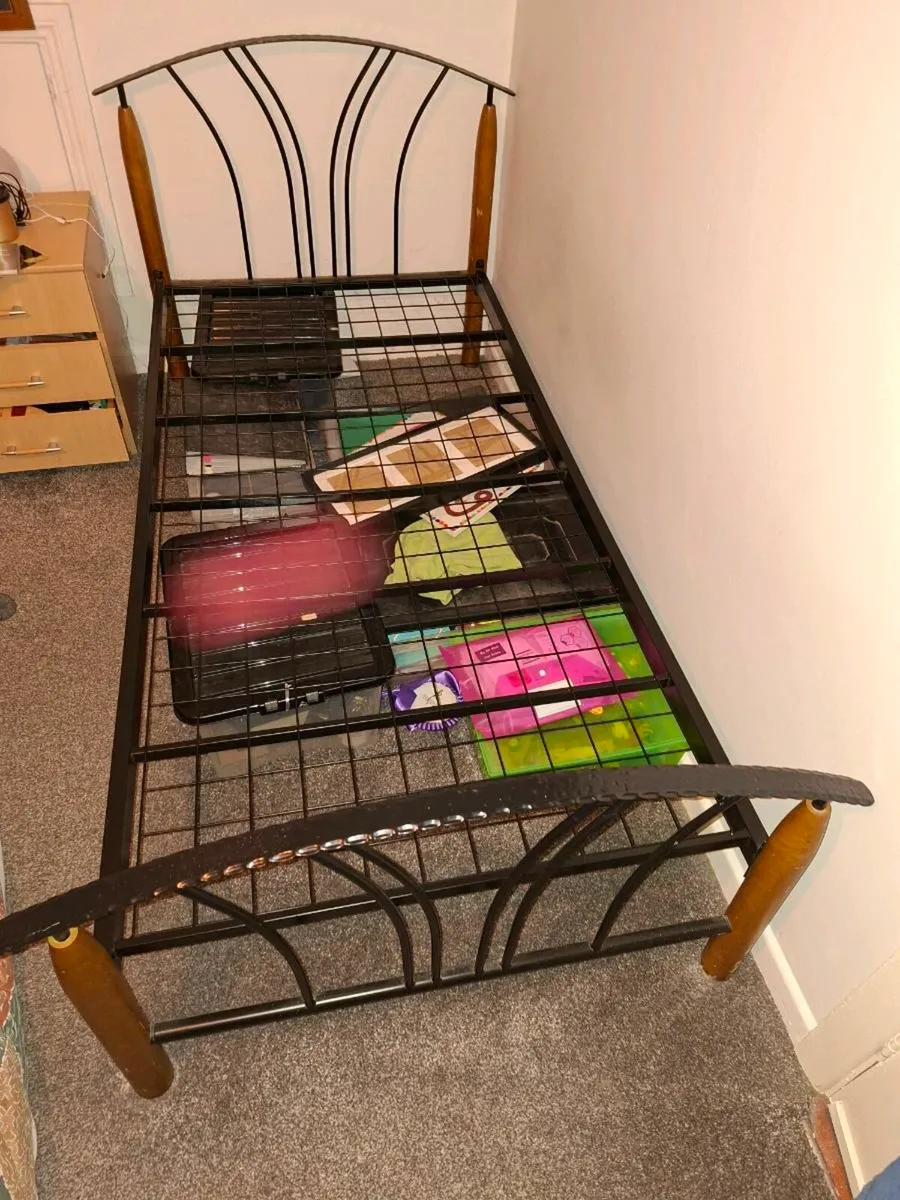 Lovely single bed frame and mattress if wanted - Image 1