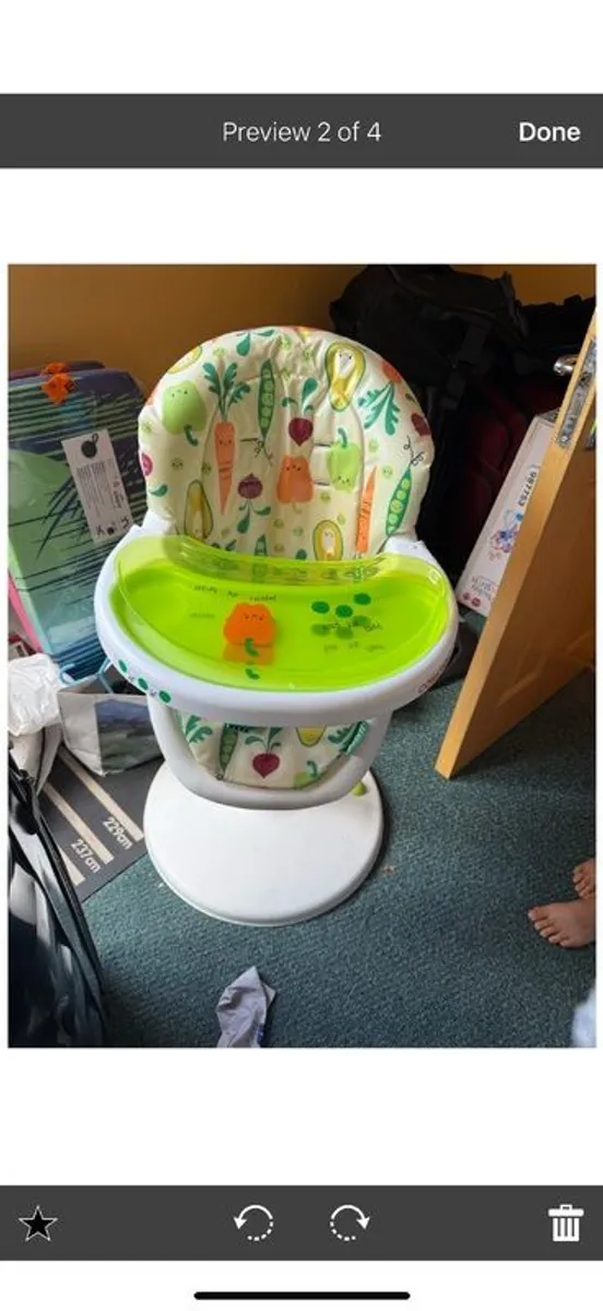 Cosatto 3 Sixti Highchair, Superfoods & Mamas & Papas luxury Moses basket with stand that rocks - Image 1