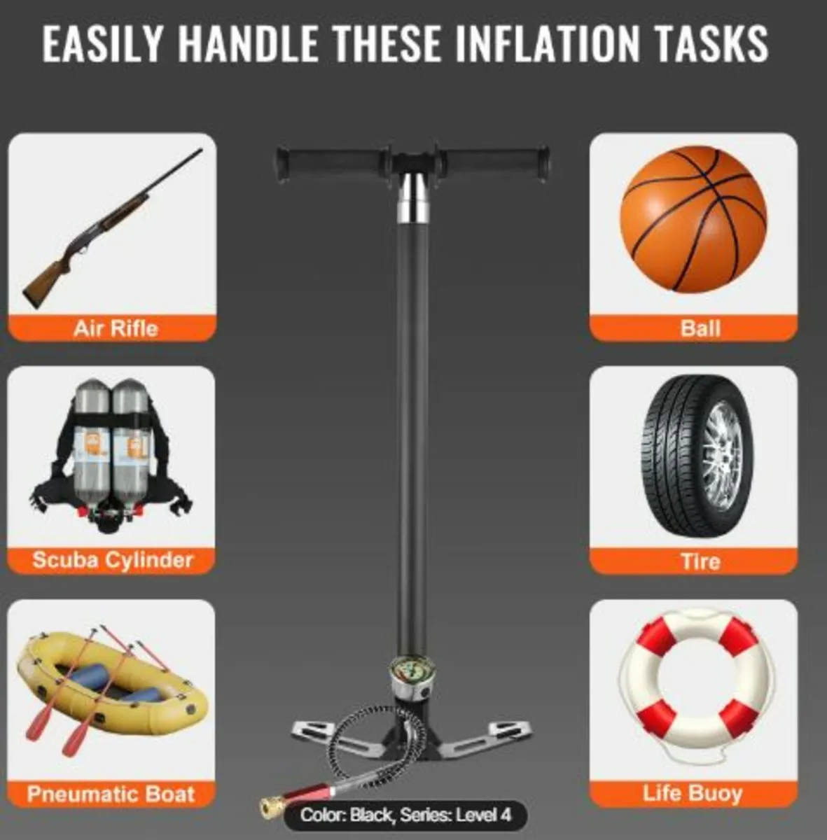 PCP Hand Pump,4 Stage,30Mpa4500 PSI High Pressure - Image 4