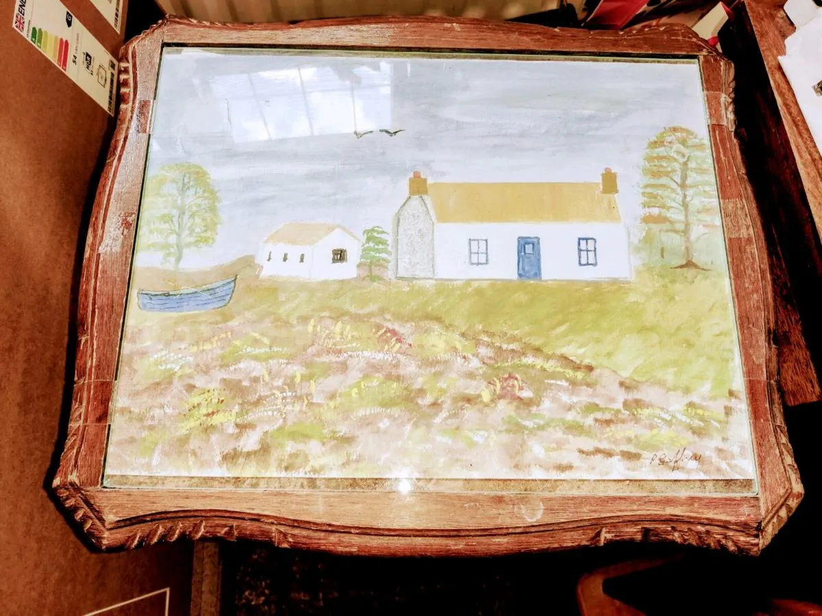 COUNTRY SCENE, Large Nest Table Signed Art Work ! - Image 1