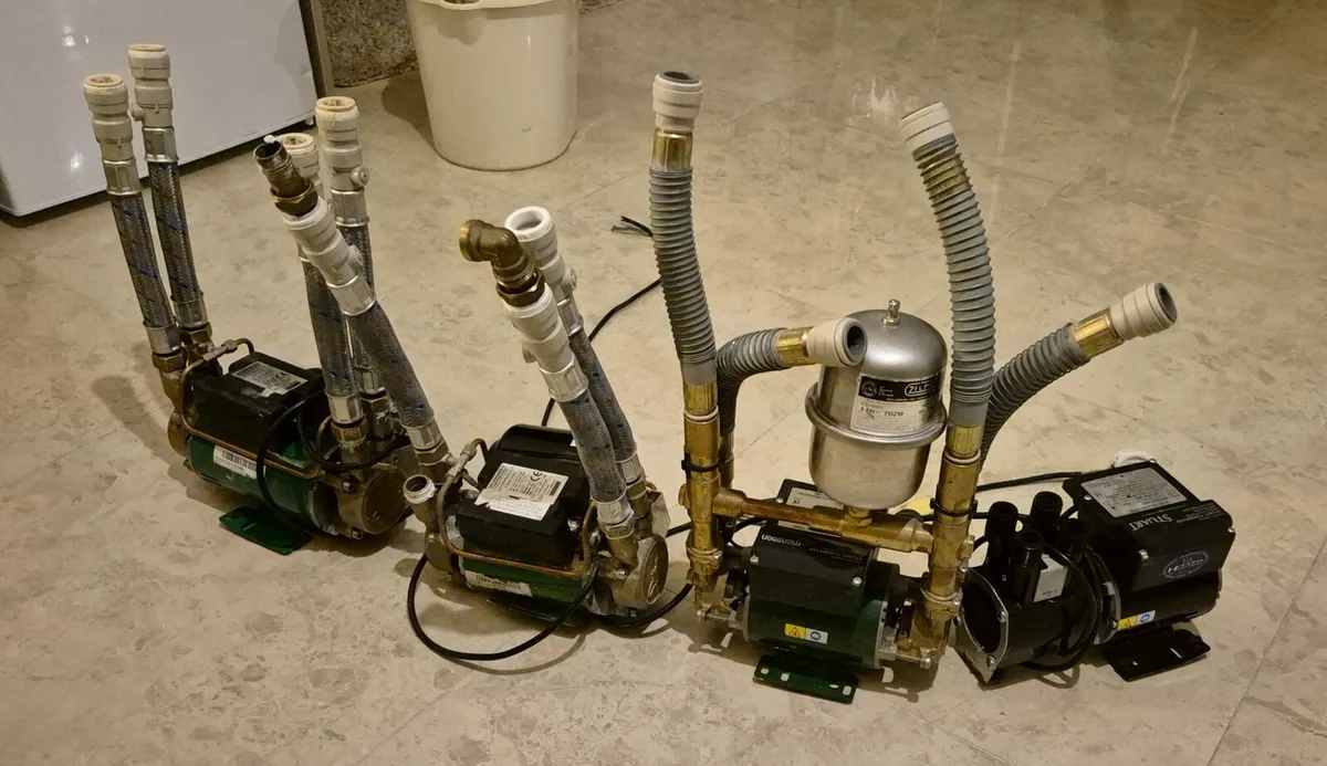 JOB LOT OF ALL 4 SALAMANDER SHOWER PUMPS SYSTEMS J - Image 2