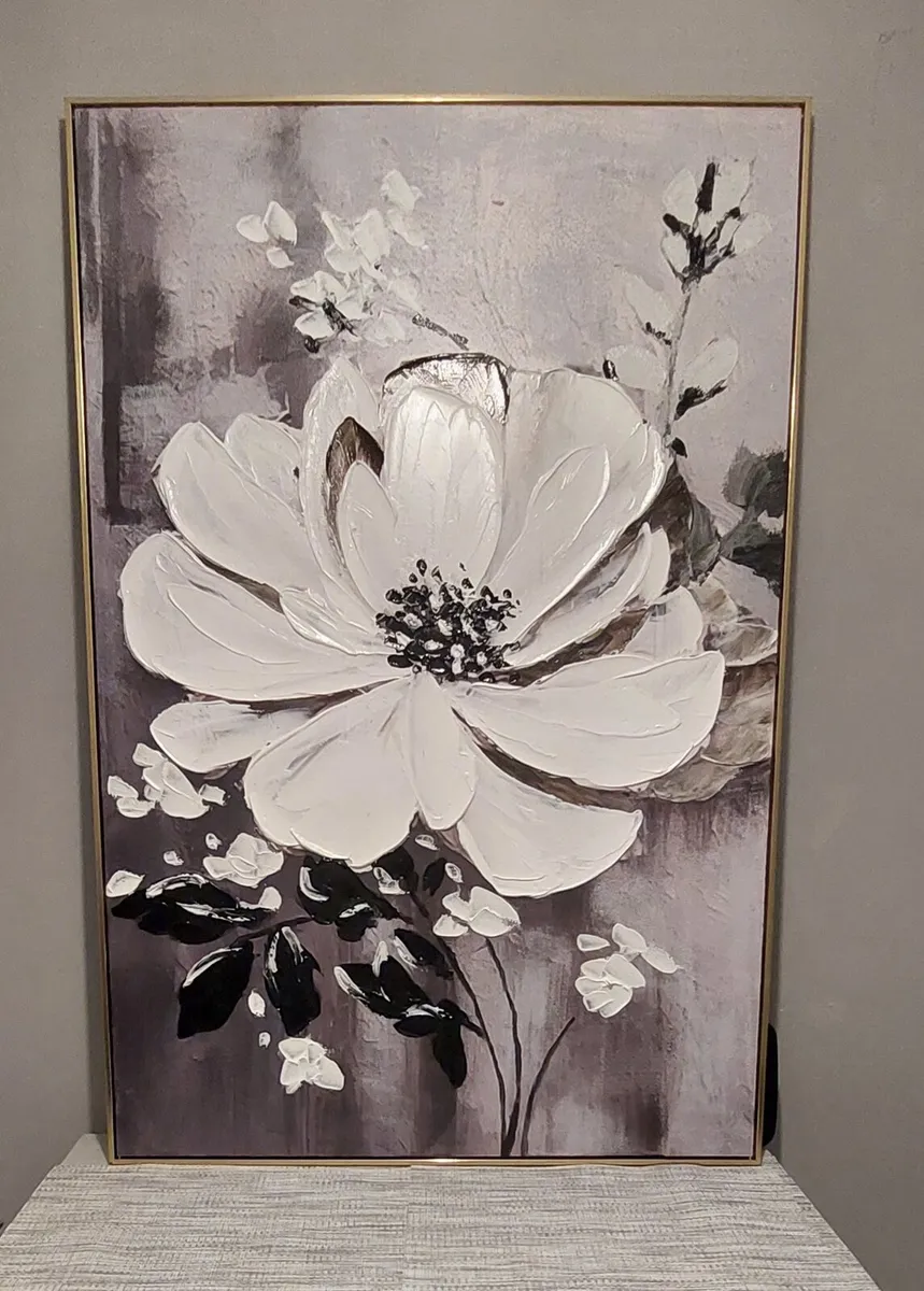 Framed Canvas Floral Wall Art - Image 1