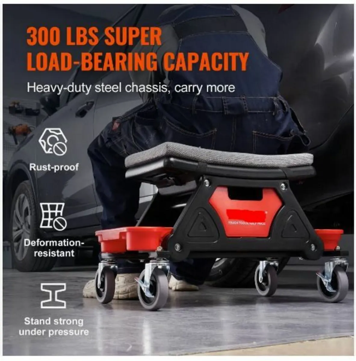 Mechanics Stool, 136.1kg Capacity - Image 4