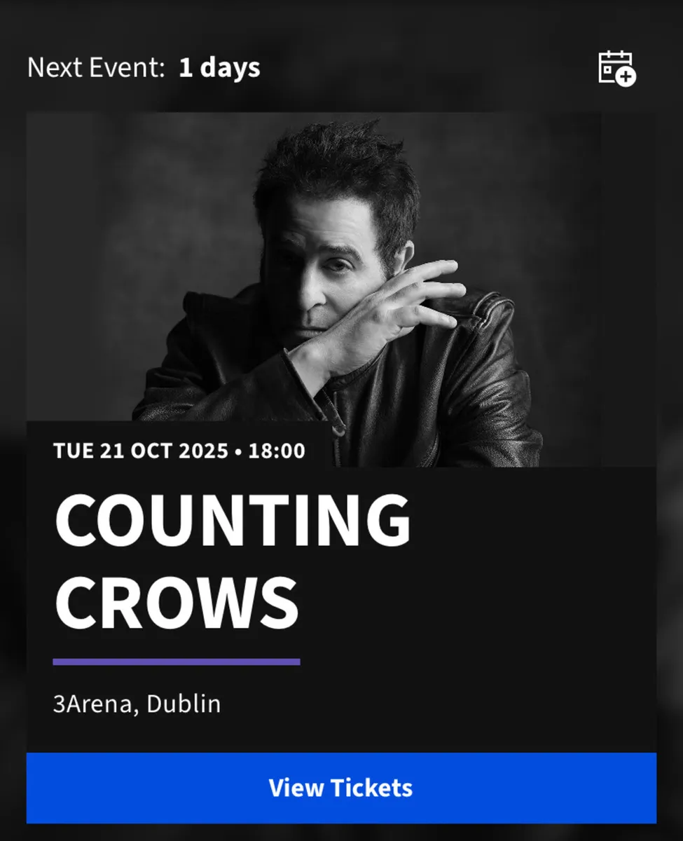 Counting Crows seated ticket 3 Arena - Image 1