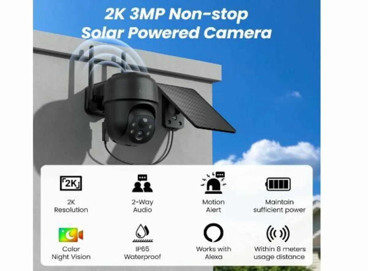 Outdoor Surveillance Camera Battery Solar - Image 2