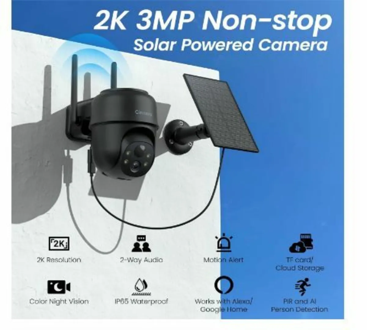 Outdoor Surveillance Camera Battery Solar - Image 3