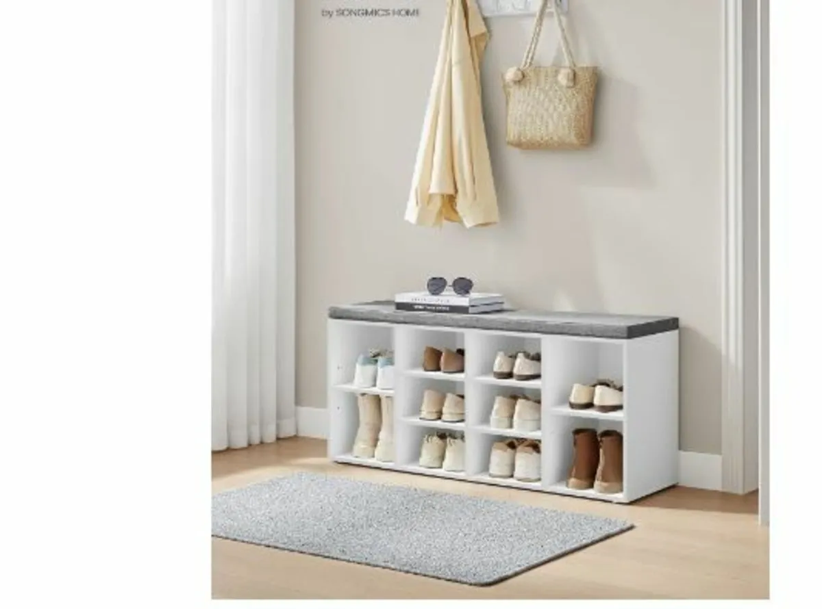 Shoe Bench, Shoe Rack with Seat - Image 3