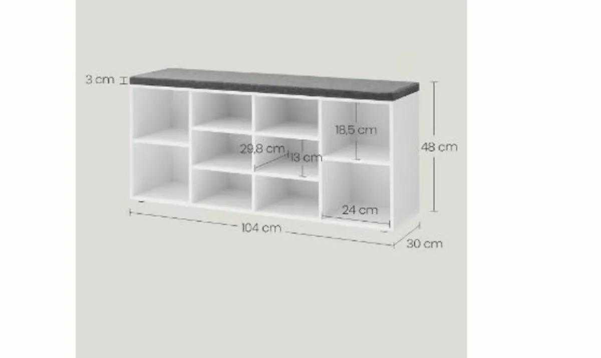 Shoe Bench, Shoe Rack with Seat - Image 4