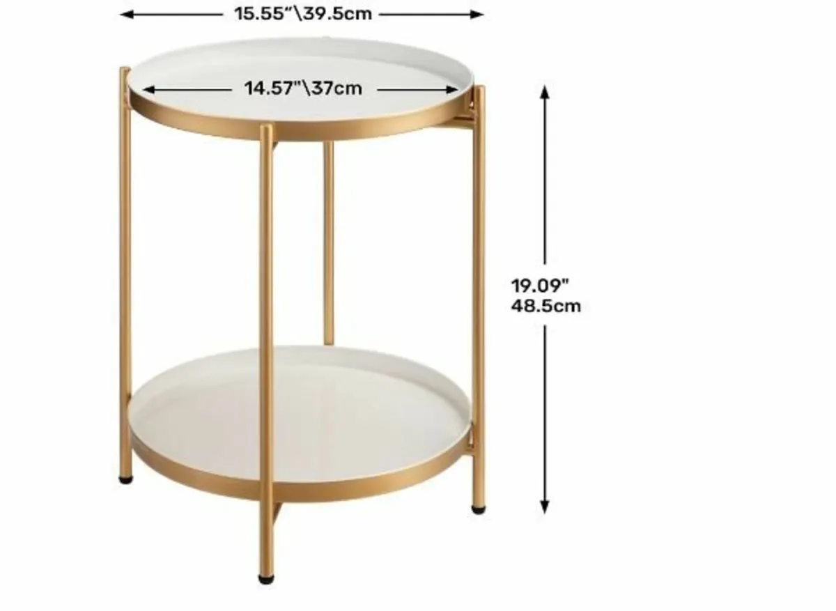 Side Table Gold Round Small - Image 4