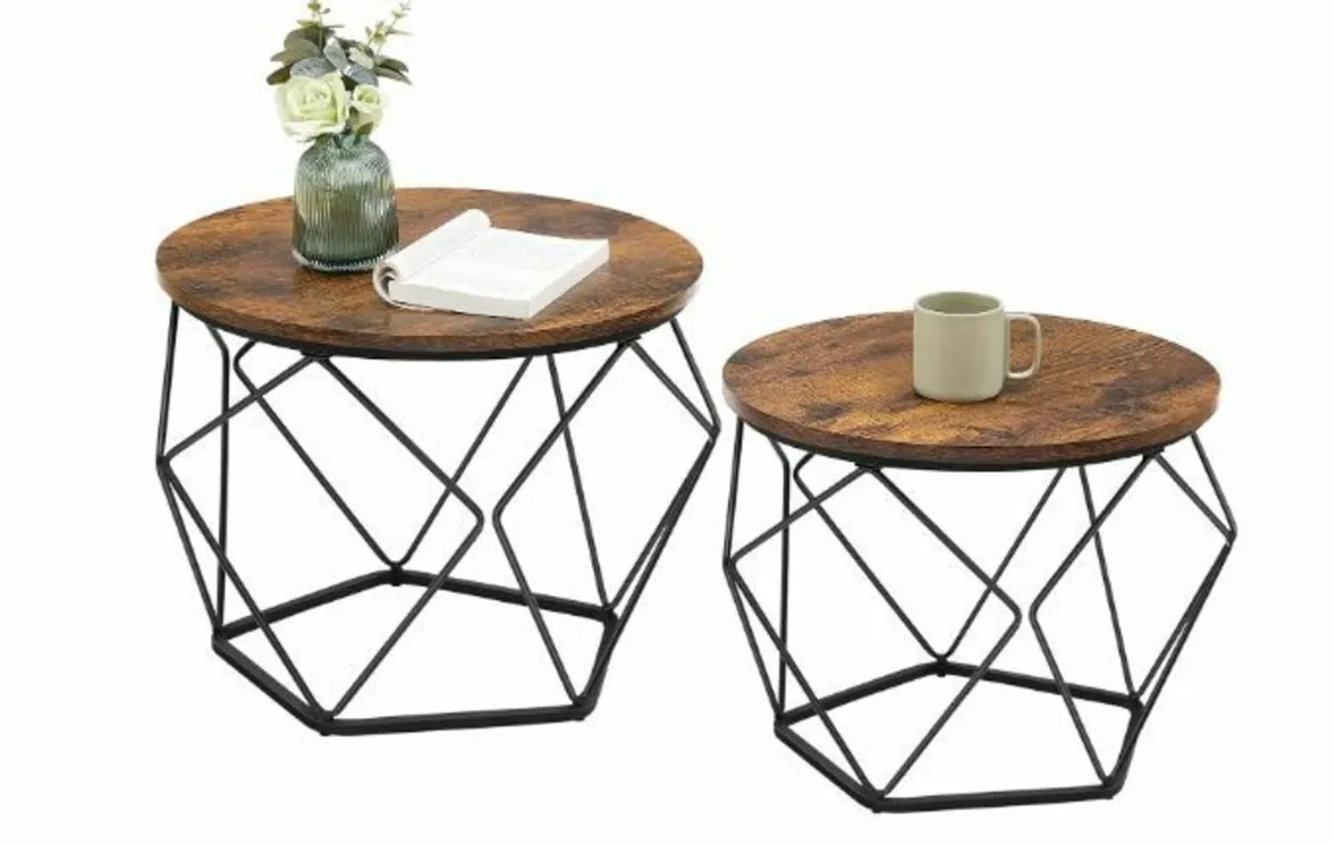 Round Coffee Table, Set of 2 - Image 1