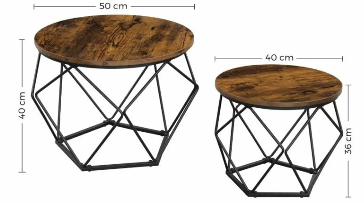 Round Coffee Table, Set of 2 - Image 3
