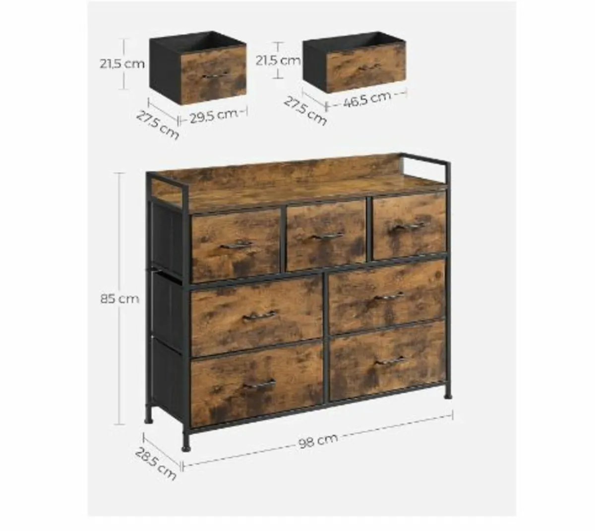 Chest of Drawers, 7 Fabric Drawers - Image 4