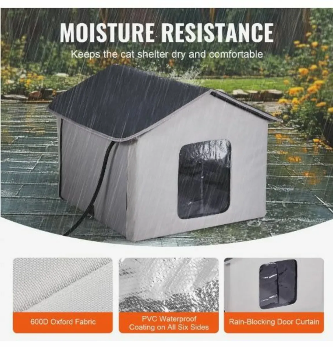 Heated Cat House, Outdoor Kitty Shelter - Image 3