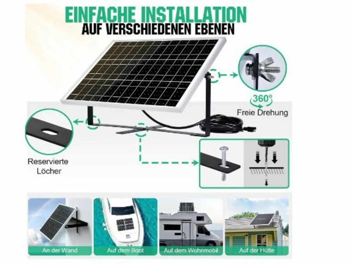 25 W 12 V Monocrystalline Solar Panel Kit - Image 3