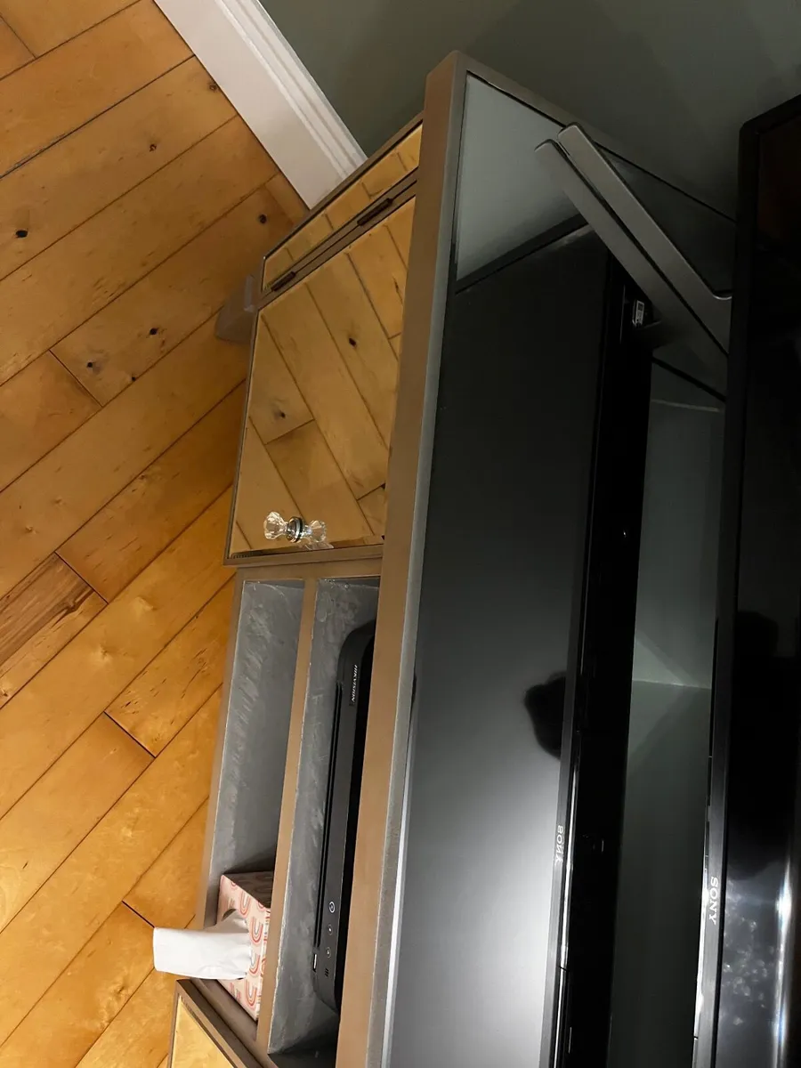 tv unit silver and mirror - Image 3