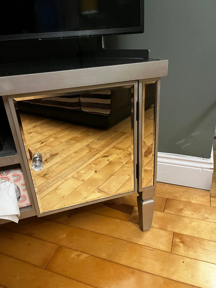 tv unit silver and mirror - Image 4
