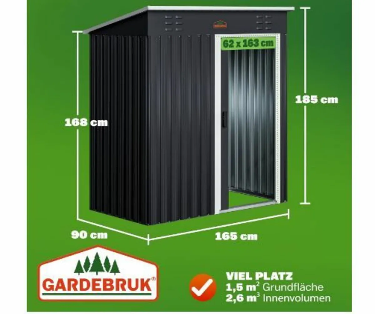 Tool Shed 185 x 165 x 90 cm 1.5 m² Sliding Door - Image 4