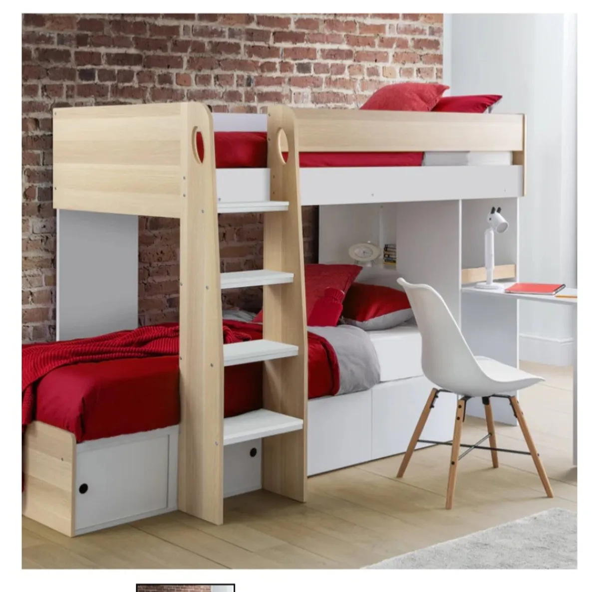 For sale - Kids Scandinavian Oak & White Bunk bed - Image 1