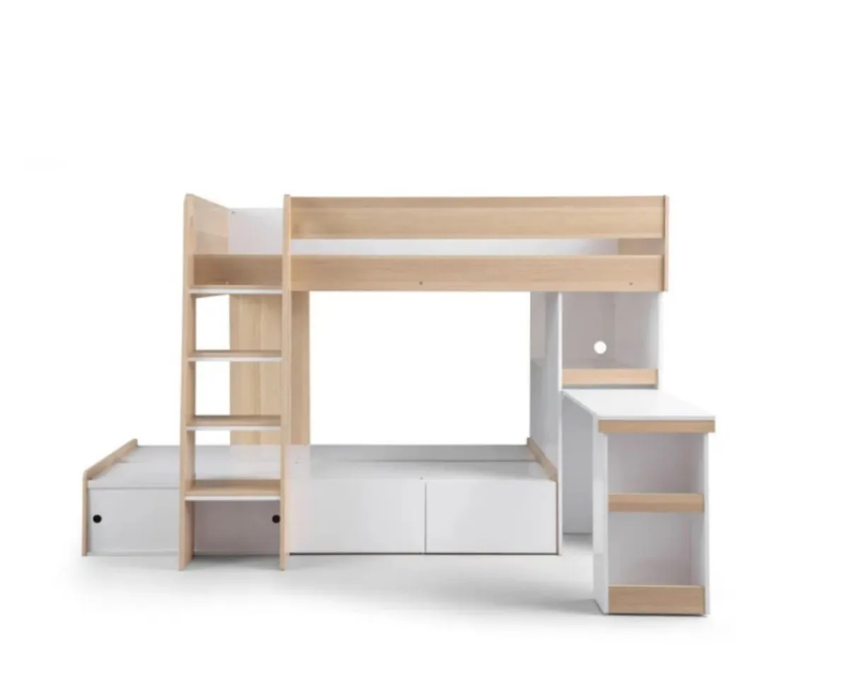 For sale - Kids Scandinavian Oak & White Bunk bed - Image 4