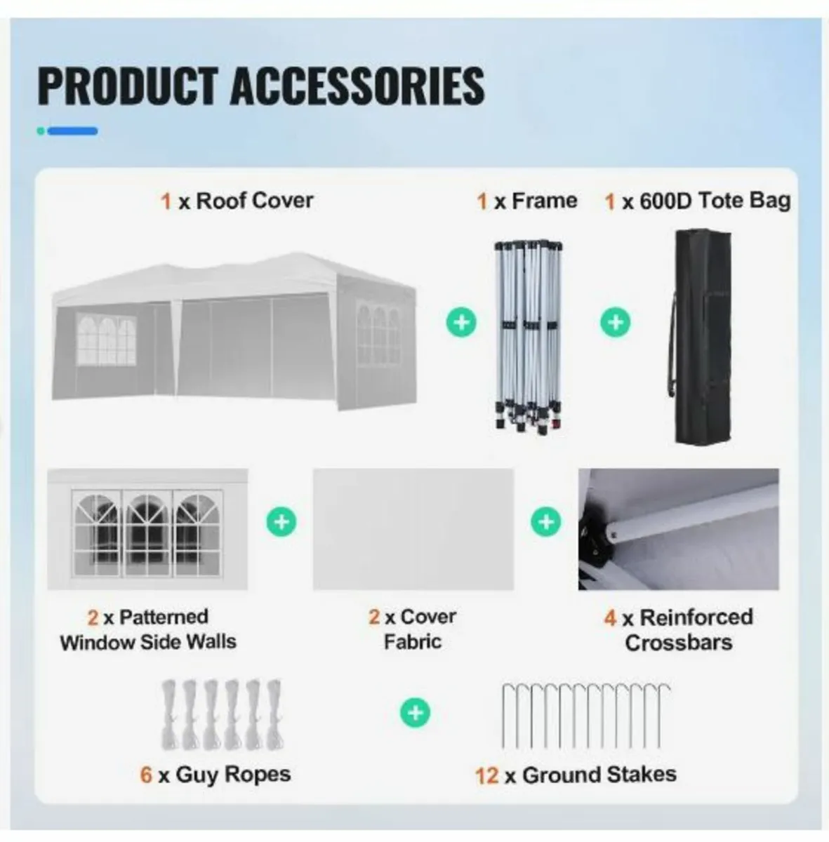 Pop Up Canopy, 5.9 x 2.96 m Instant Canopy - Image 3