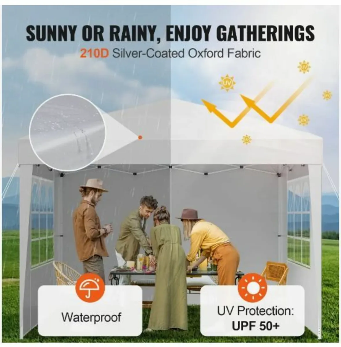 Pop Up Canopy, 2.95 x 2.95 m Instant Canopy - Image 4