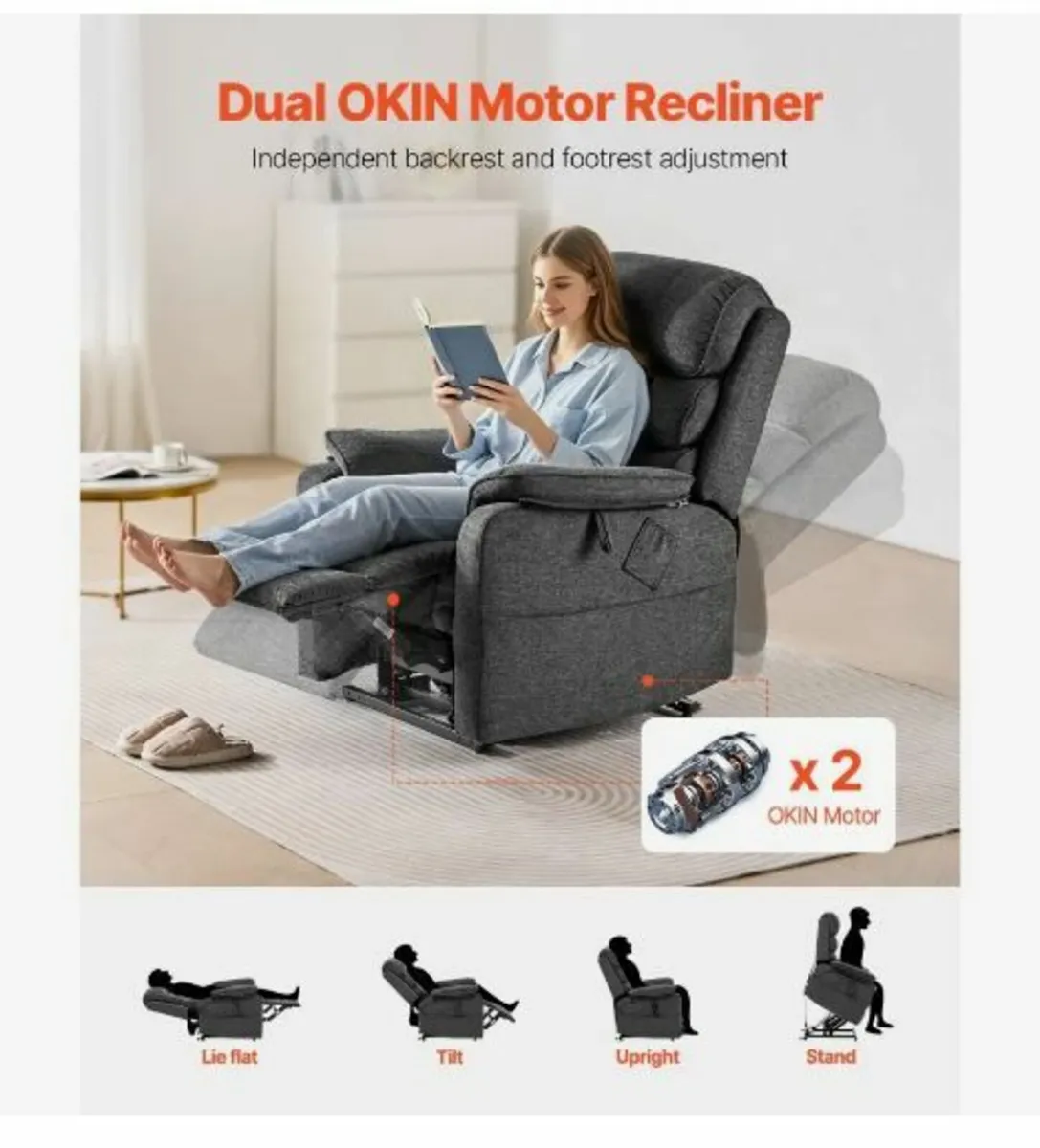 Power Lift Recliner Chair, Lift Chair with Heat - Image 2