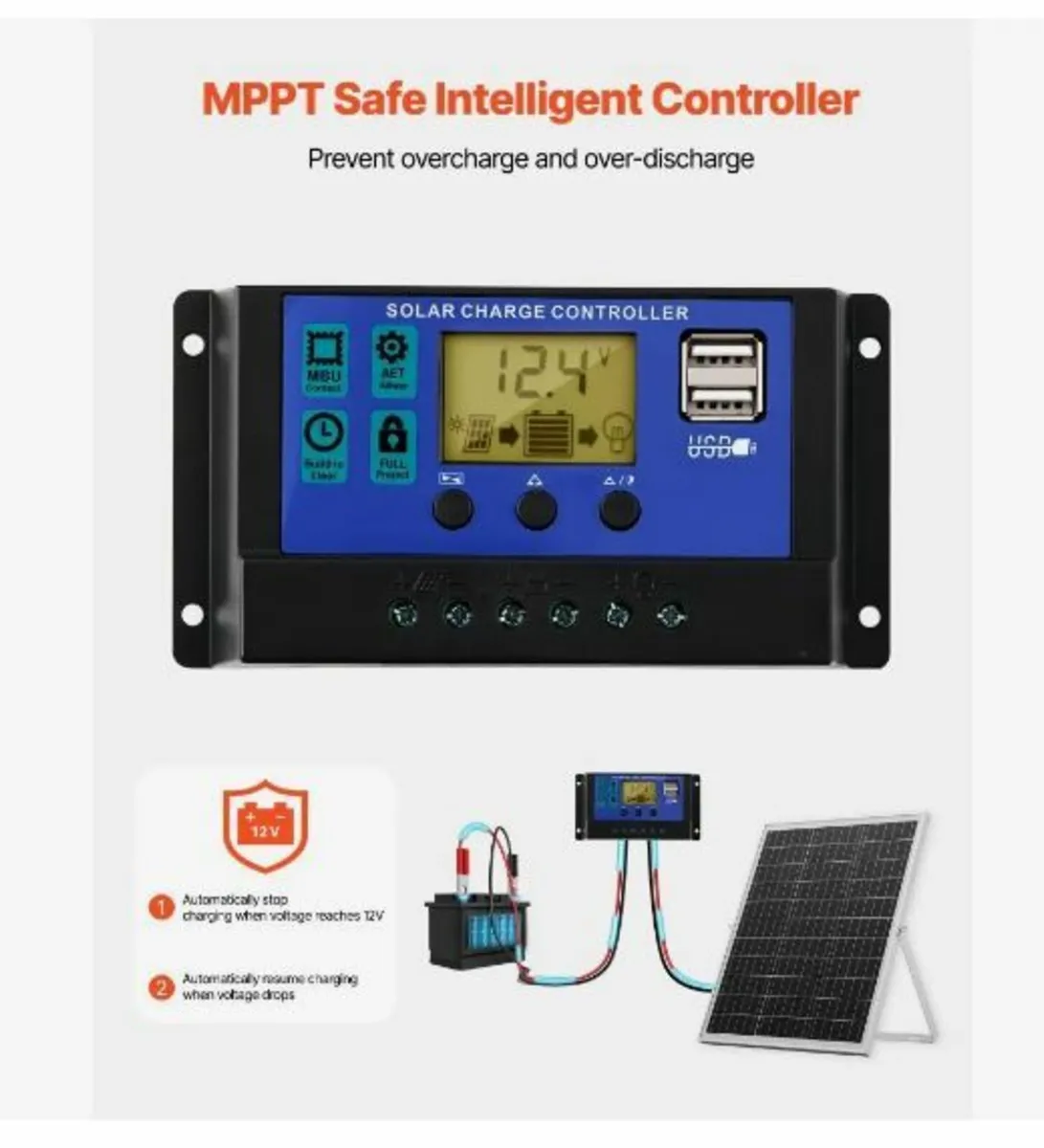 25W 12V Solar Panel Battery Charger - Image 3