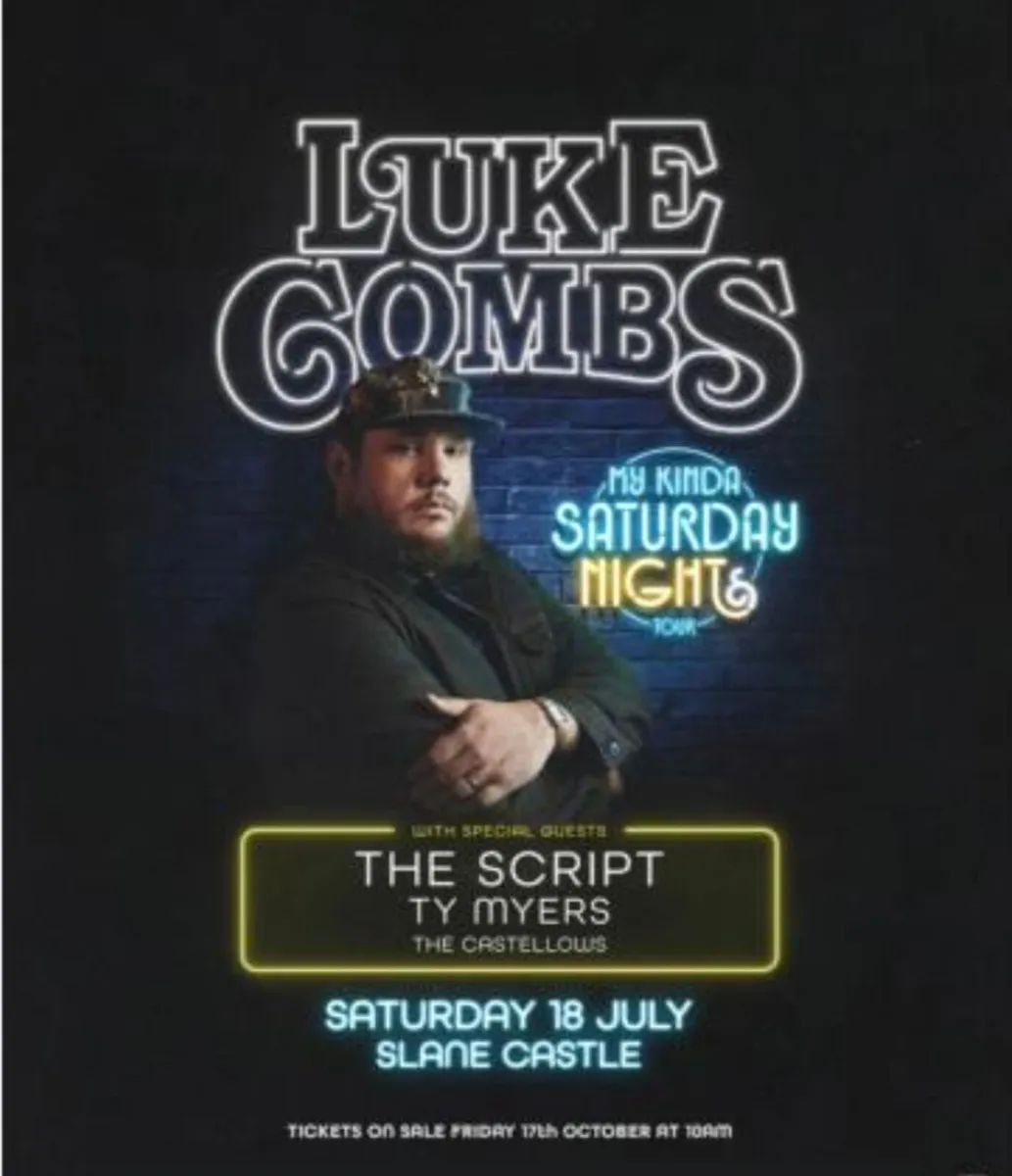 Luke Combs Tickets × 4 Slane Castle Saturday Night - Image 1