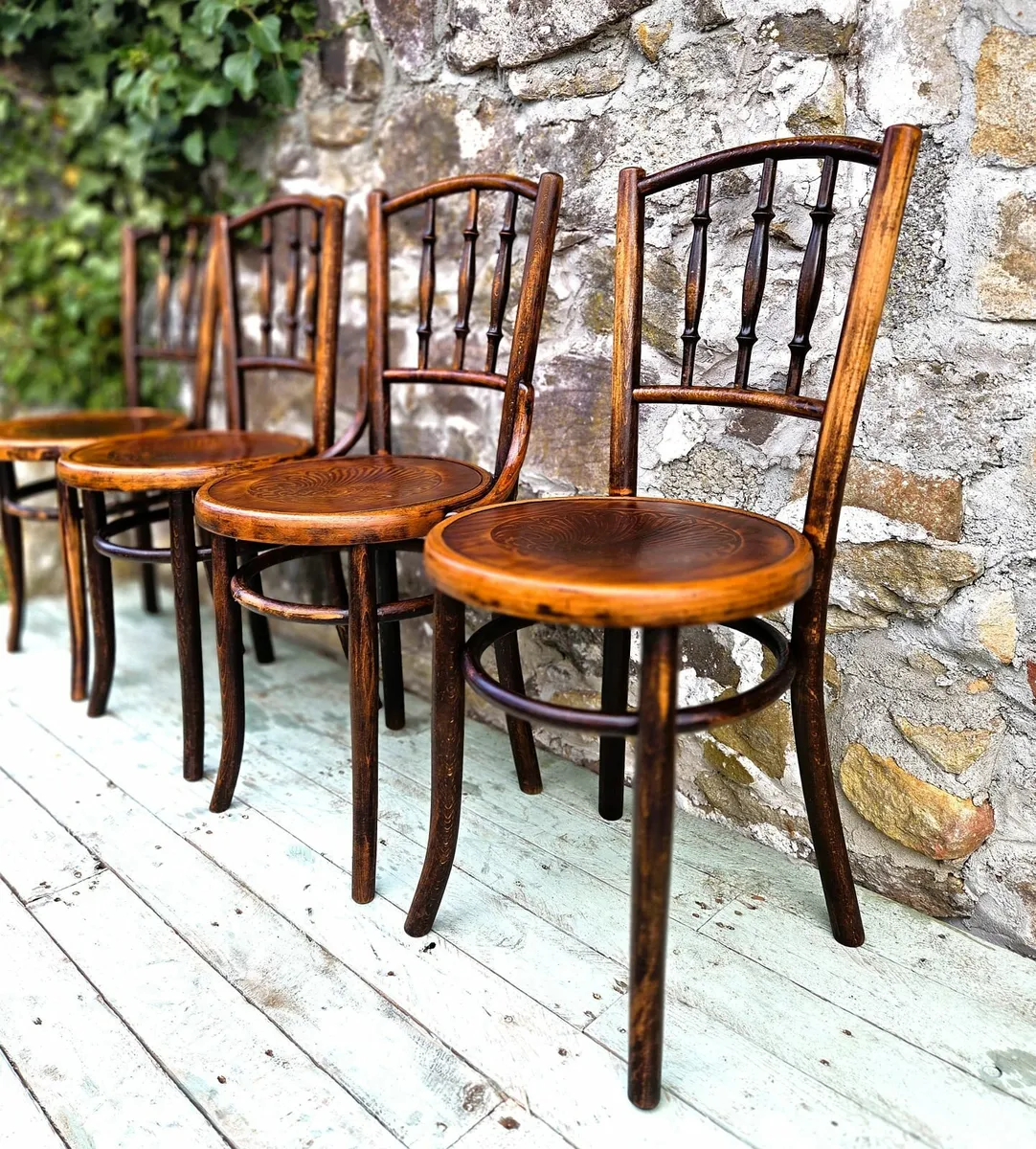 Antique Bentwood Chairs x 4- Circa 1920s - Image 2