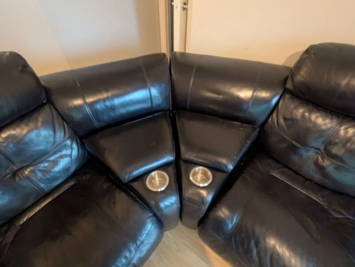 Large corner leather sofa - Image 3