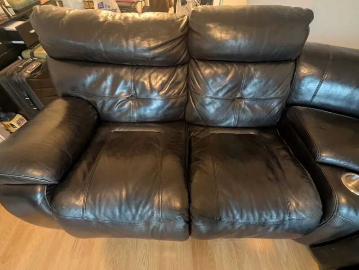 Large corner leather sofa - Image 4