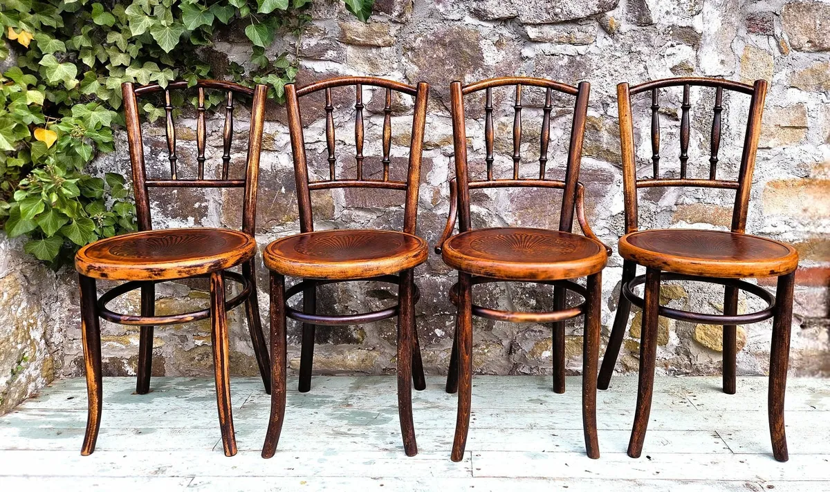 Antique Bentwood Chairs x 4- Circa 1920s - Image 1