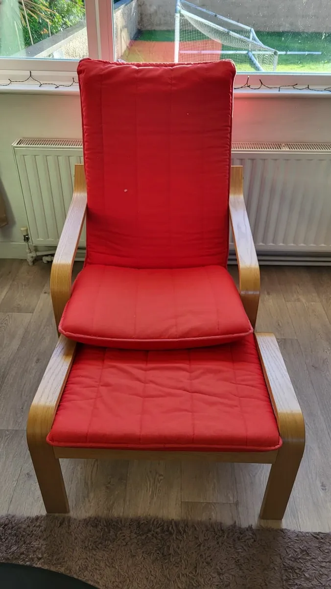 Arm chair and footstool