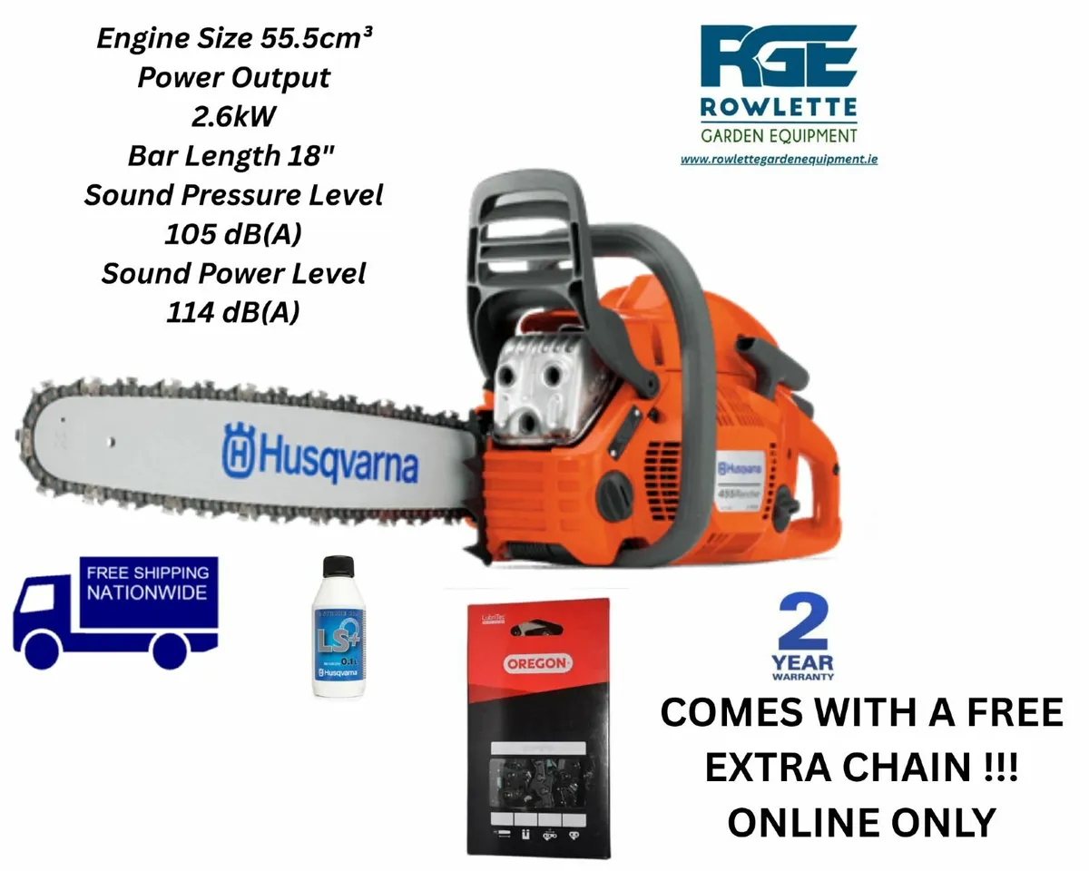 Husqvarna 455 Rancher Chainsaw (18” bar) - Image 1