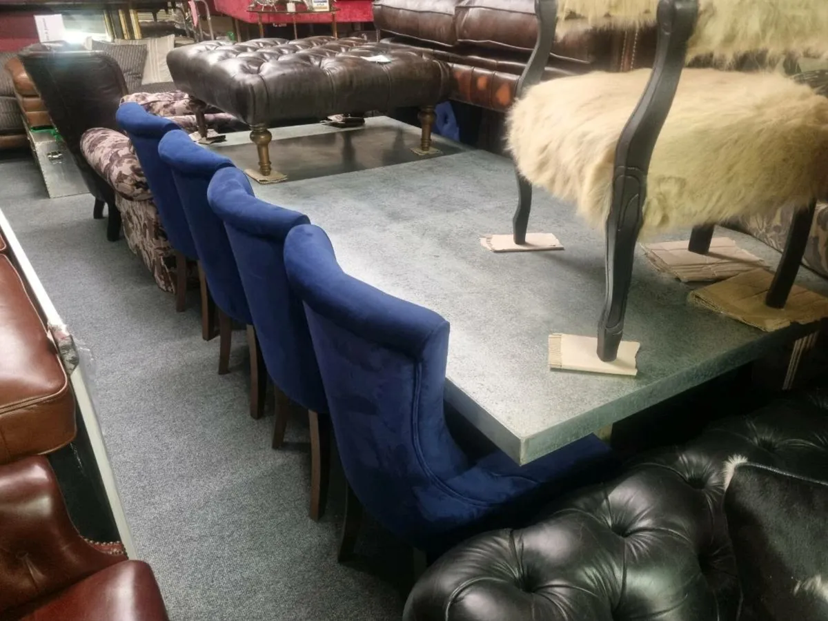 Zink top table and chairs