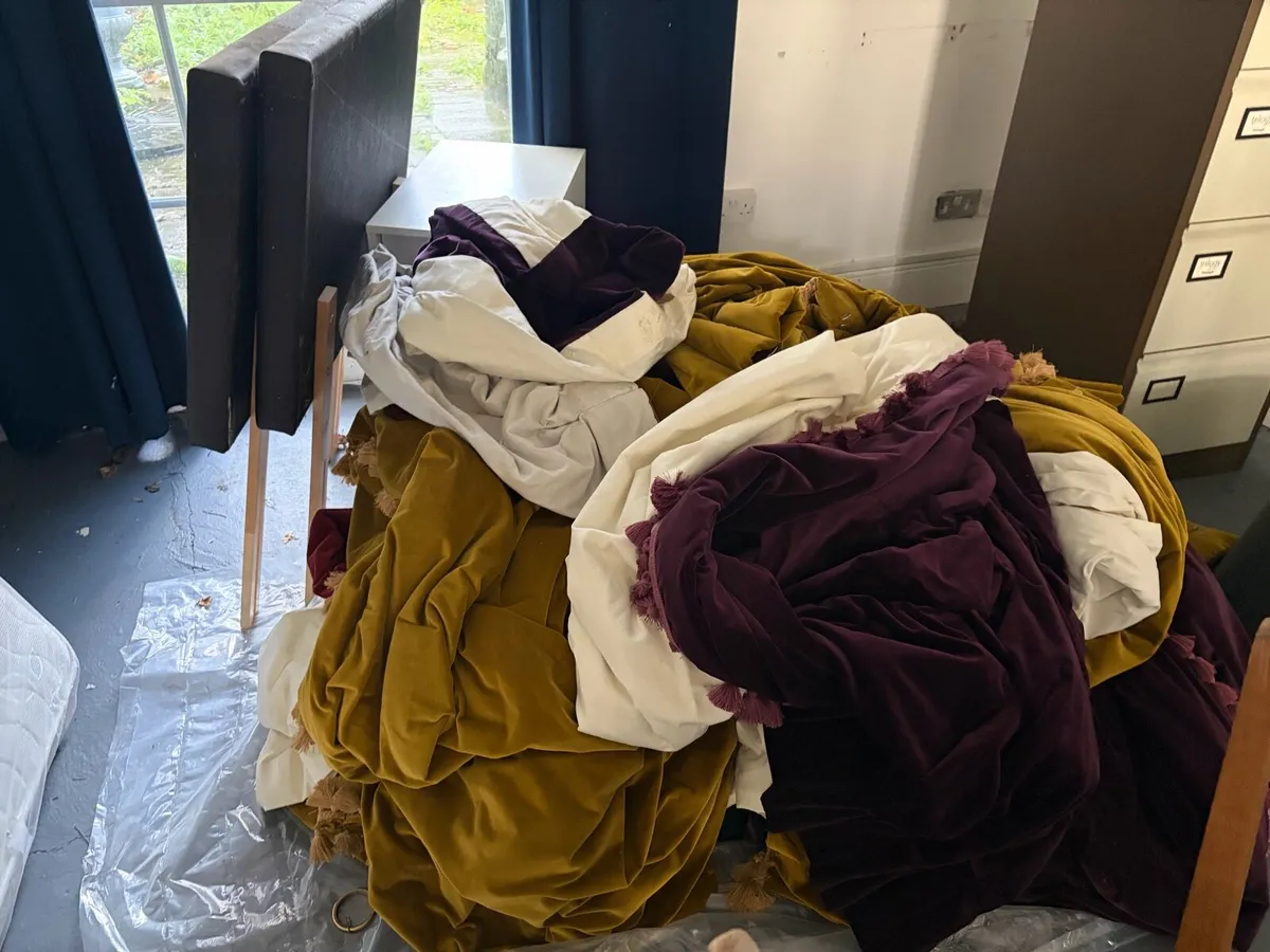 Velvet curtains and poles - Image 1