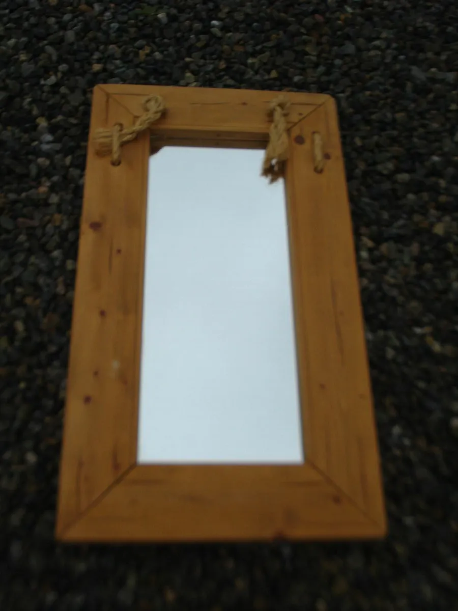 MEXICAN SOLID PINE WALL MIRROR. - Image 3