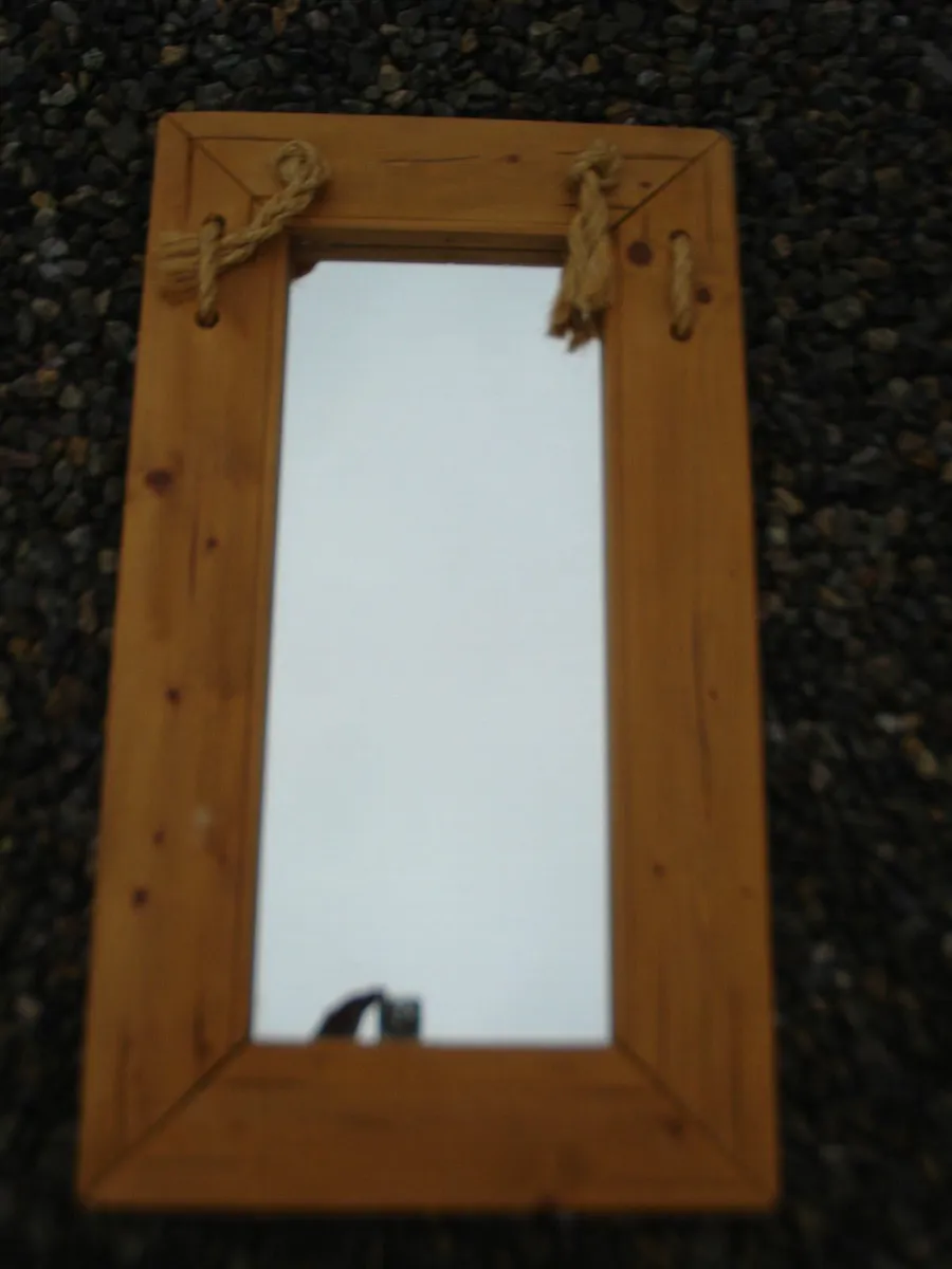 MEXICAN SOLID PINE WALL MIRROR. - Image 4