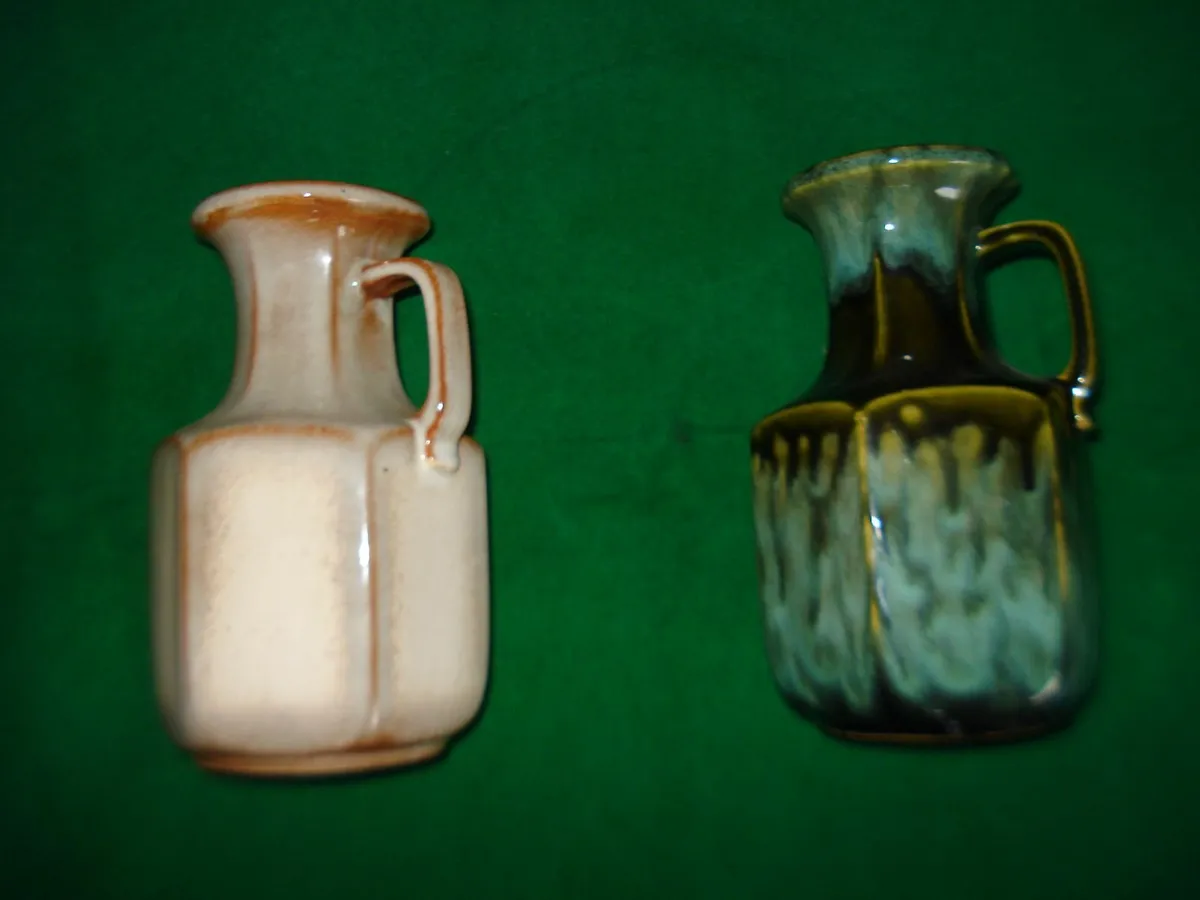 PAIR  1970s  WEST GERMAN CERAMIC VASES. - Image 1