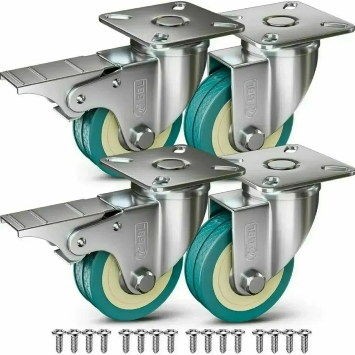 Castor Wheels 50mm with Screws Heavy Duty 200KG - Image 1