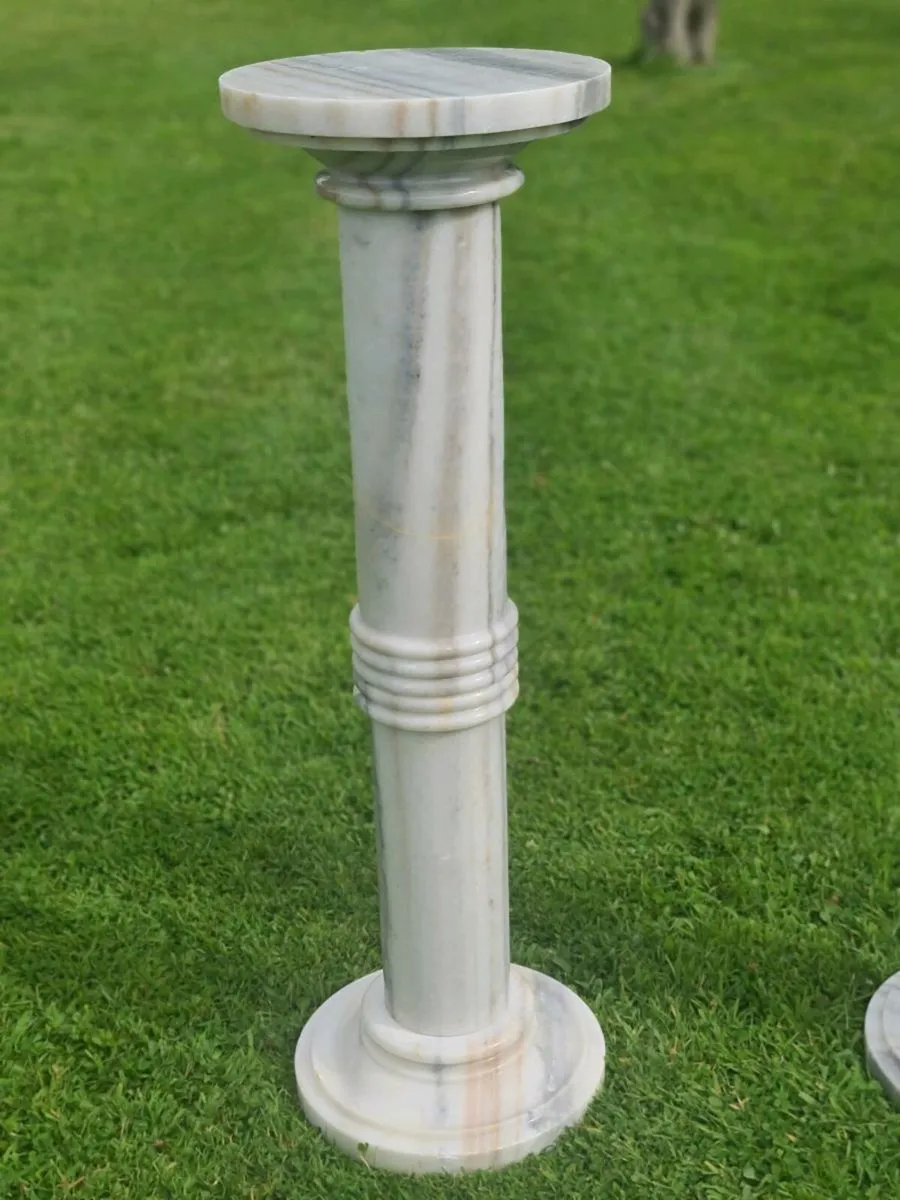 Tall solid marble pedestals - Image 2