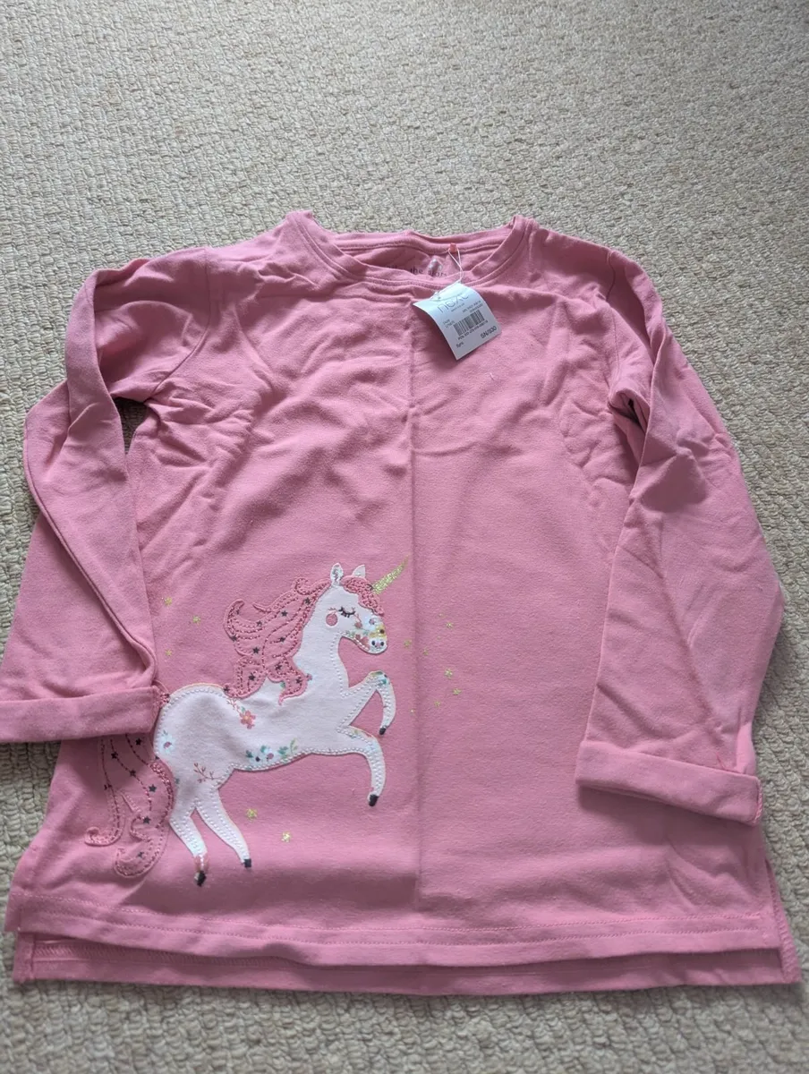 New Next Pajamas pink unicorn/pink floral - Image 3