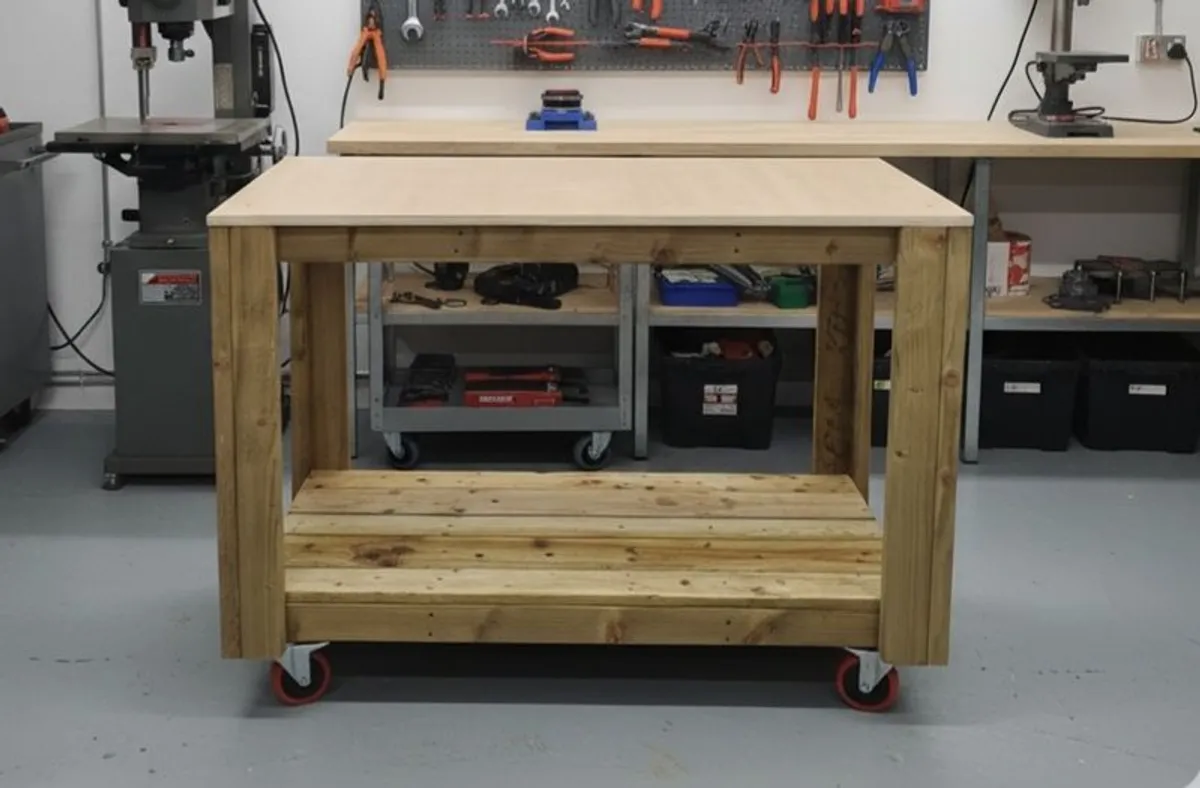 Workbench On Castor Wheels 4ft x 2ft - Image 3