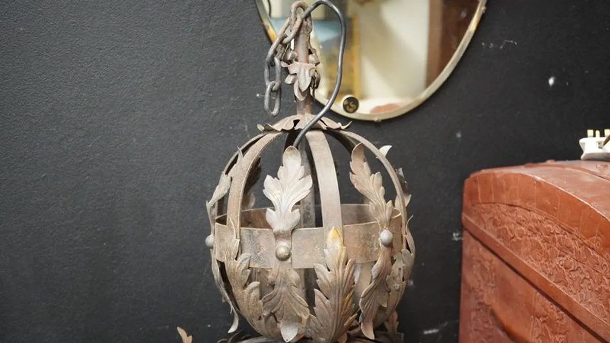 Large Antique Iron Lantern - Image 3