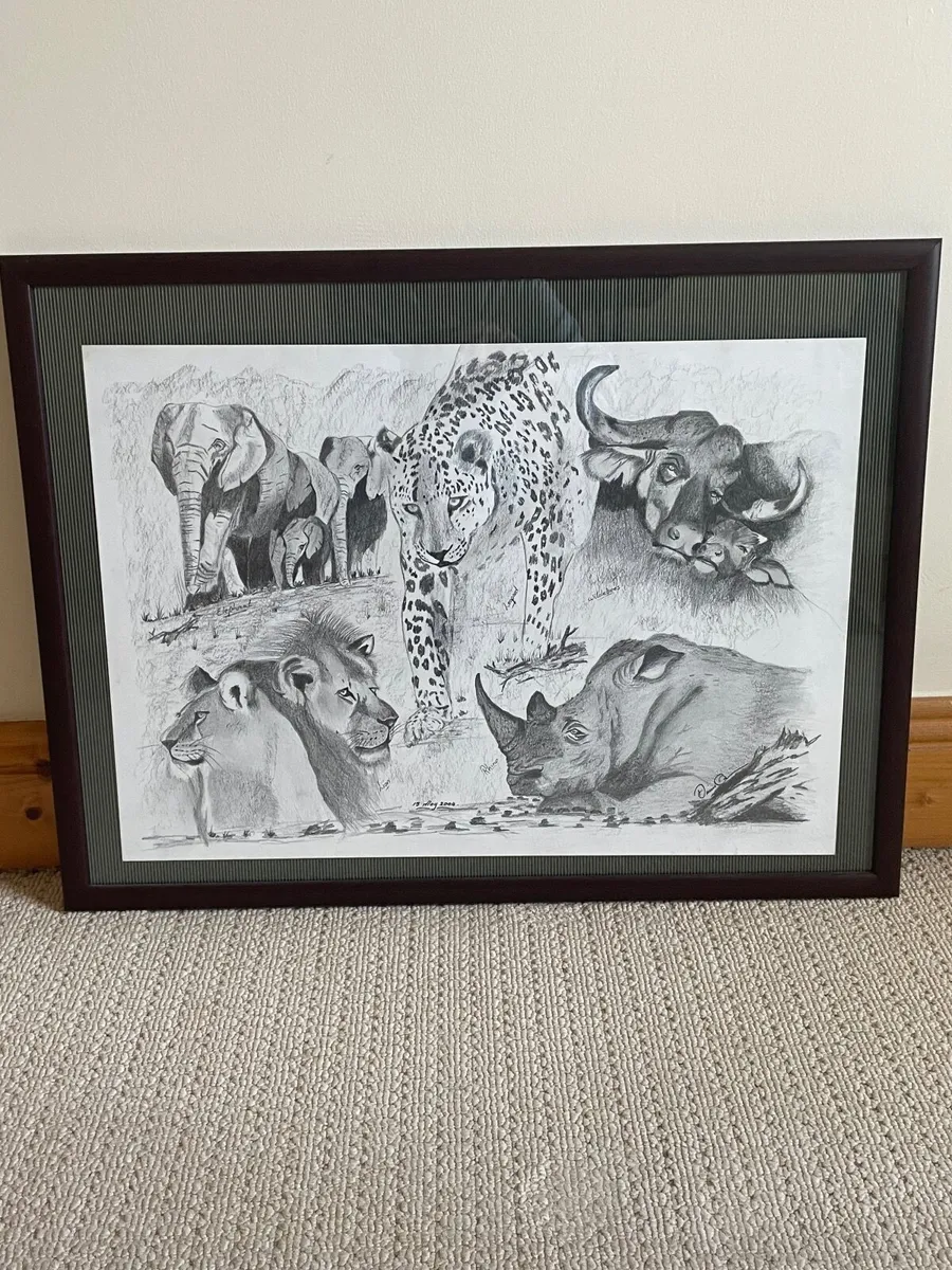 Original Charcoal Drawing of the 'BIG 5'.
