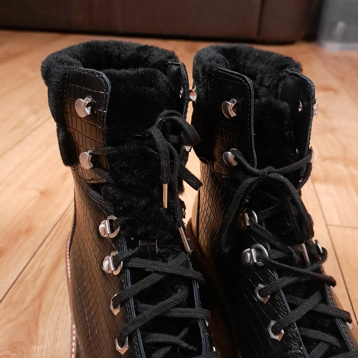Clarks Orianna Black Hiker Boots Croc 8UK/42EU - Image 3