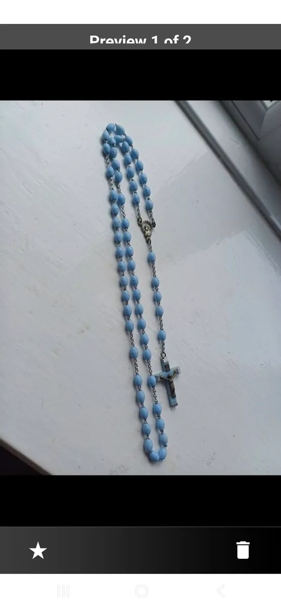 Blue Plastic Rosary Beads