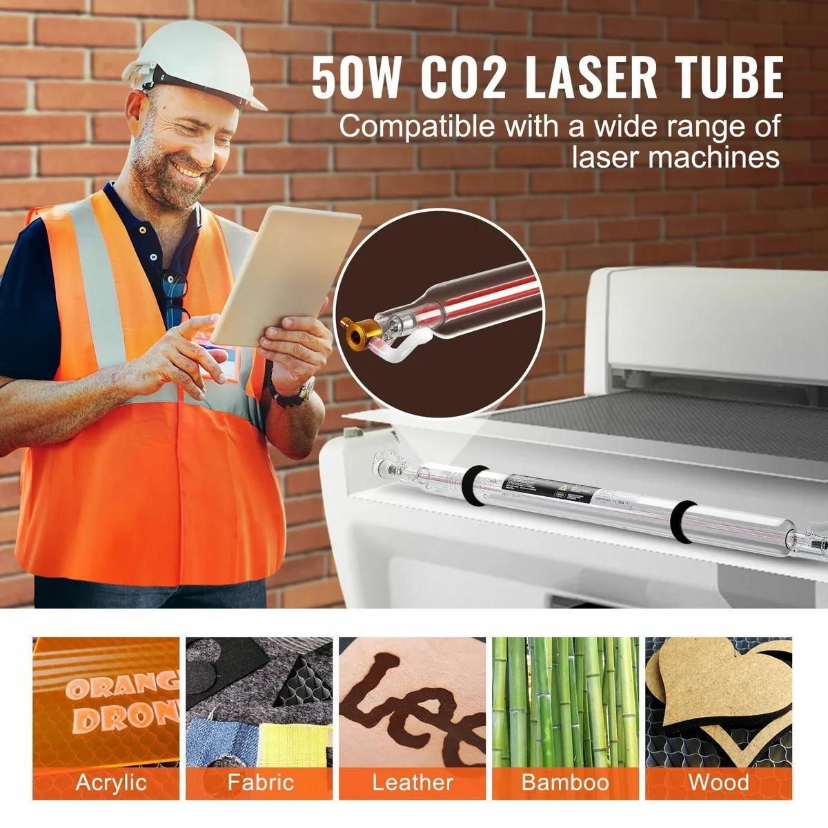 Laser Tube 50W CO2 Laser Tube 850 mm Length 50 mm - Image 2